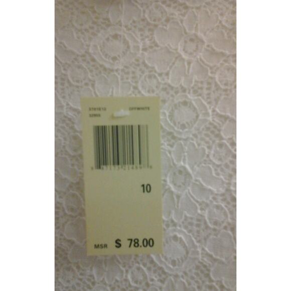 Max Studio Skirt, women's size 10, lined side zip, White Crochet Floral NWT $78 - Picture 3 of 5